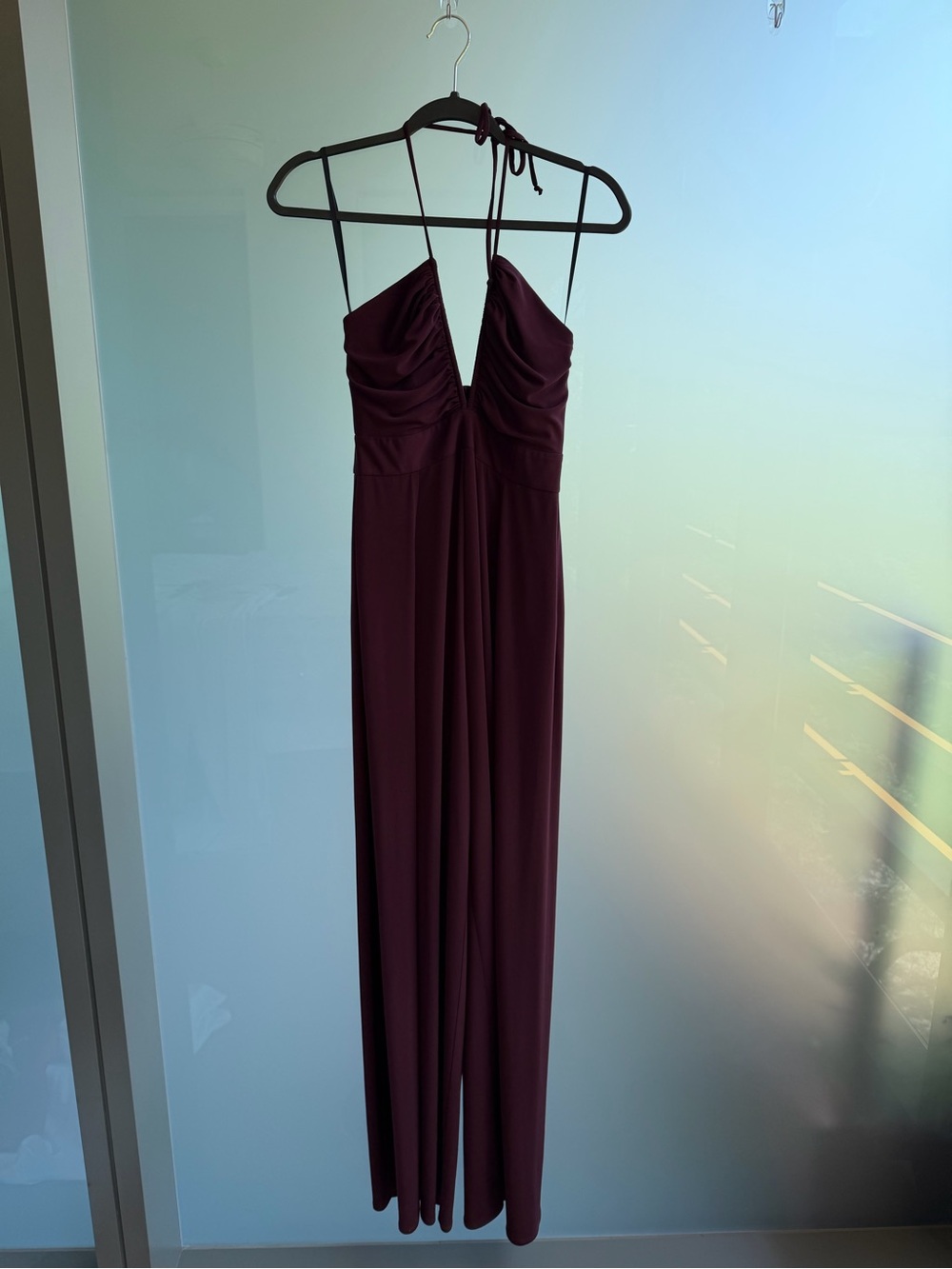 Katie May Never Cross Split Leg Maroon Jumpsuit - Picture 2 of 6